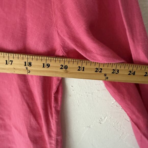 Soft Surroundings Shirt Womens Petite Small Pink Linen Button Up Long Sleeve USA - Picture 6 of 7